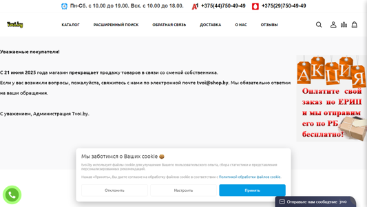 Скриншот сайта