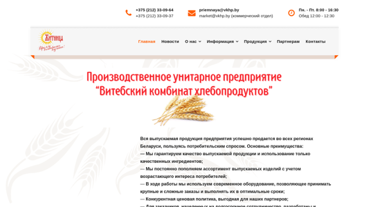 Скриншот сайта