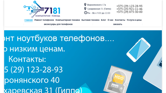 Скриншот сайта