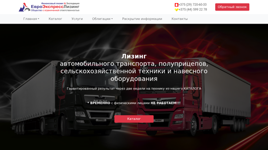 Скриншот сайта