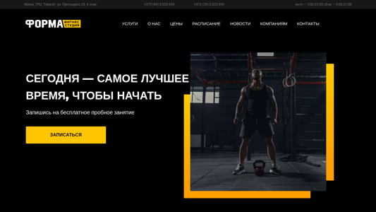 Скриншот сайта