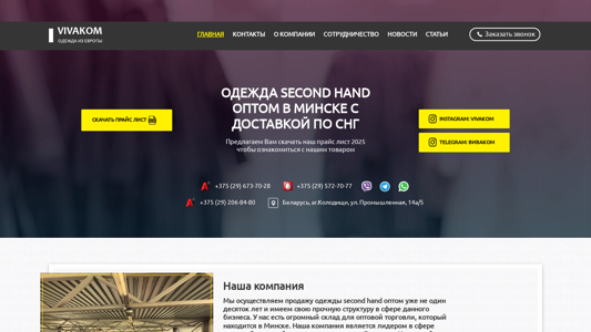 Скриншот сайта