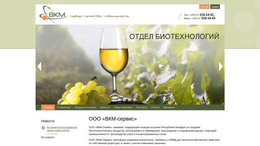 Скриншот сайта